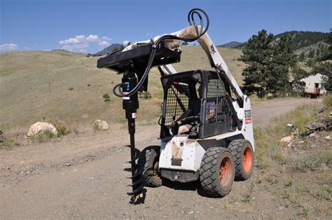 skid steer hydraulic post hole|auger attachments for skid steers.